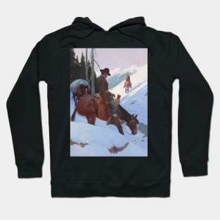 Cowboys In The Mountains - Vintage Western American Art Hoodie